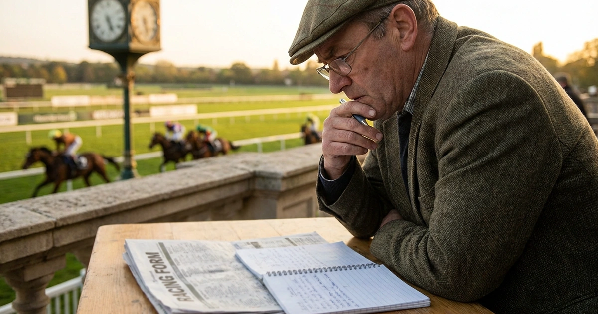 Erfolgreicher Wetter analysiert Pferderennen mit Notizen